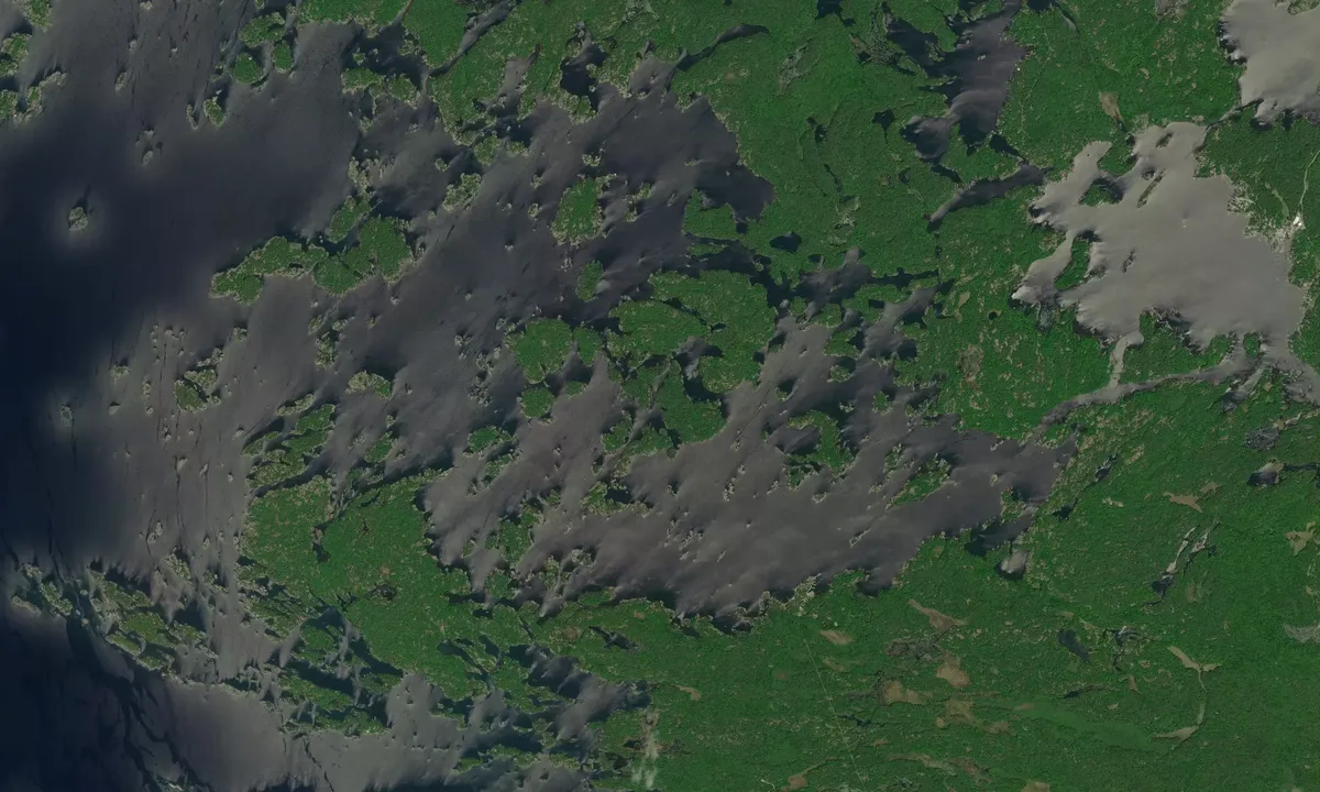 Flyfoto av Sharpe Island