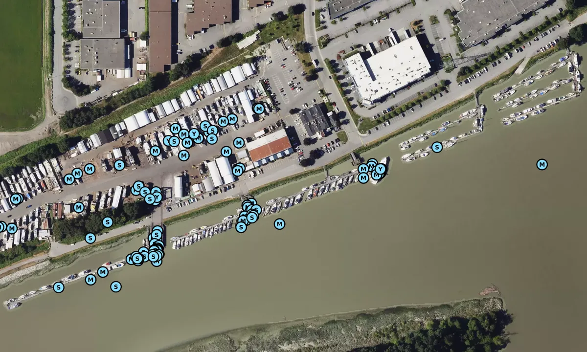 Satelite image of Shelter Island Marina and Boatyard