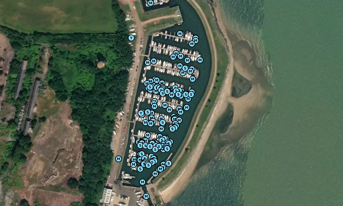 Satelite image of Shotley Marina - Shotley Gate