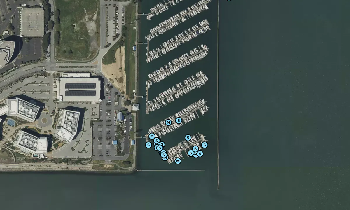 Satelite image of Sierra Point Yacht Club
