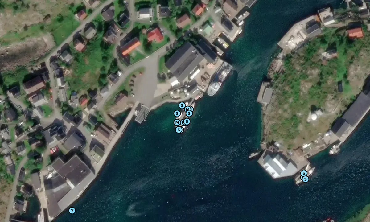 Satelite image of Skrova gjestebrygge