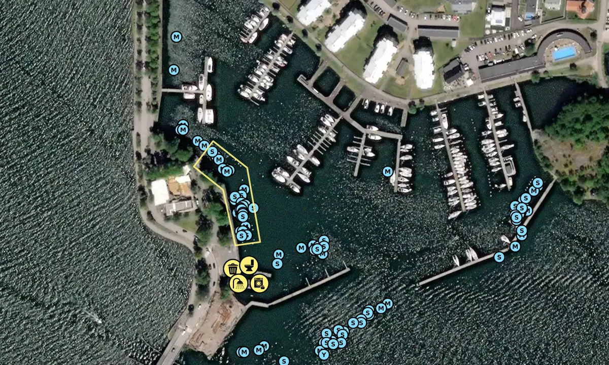 Satelite image of Slottholmen Marina Västervik