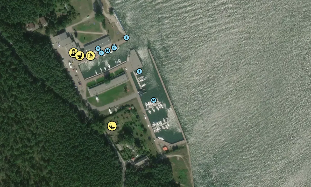 Satelite image of Smiltynės yacht harbor