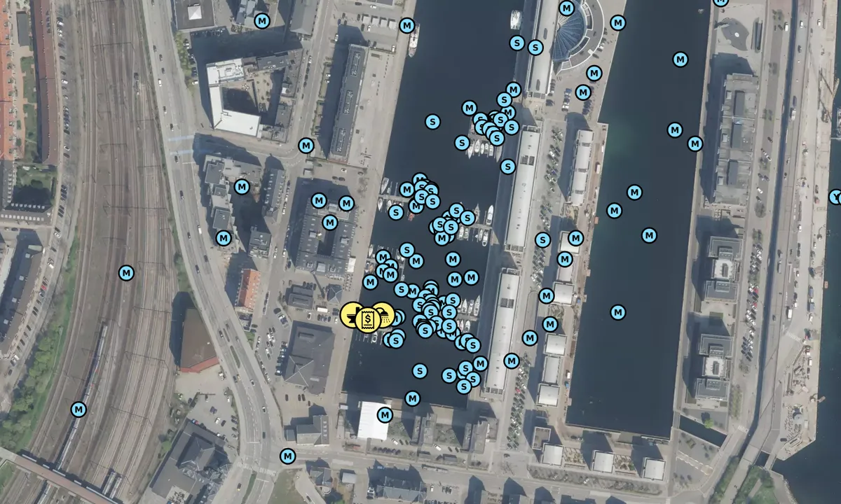 Satelite image of Søndre Frihavn Lystbådehavn