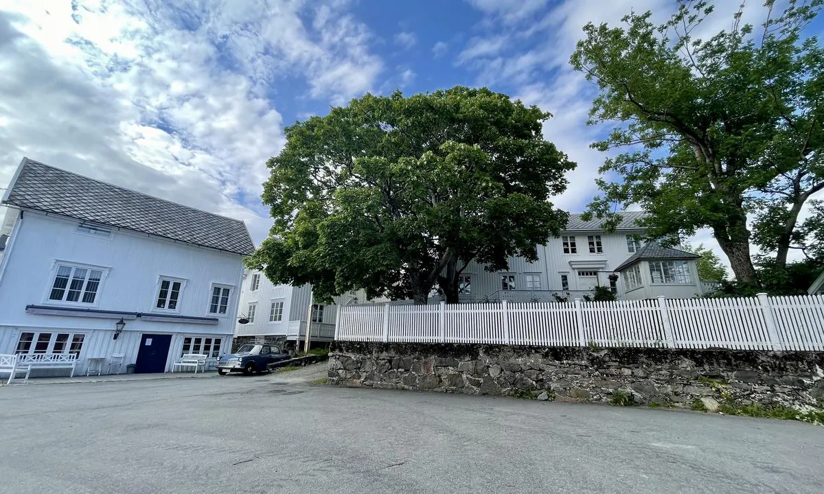 Sørvågen: Idyllisk inn i mellom husene like bortenfor Restaurant Maren Anna. Her finnes en krambod som er åpen et par timer midt på dagen.