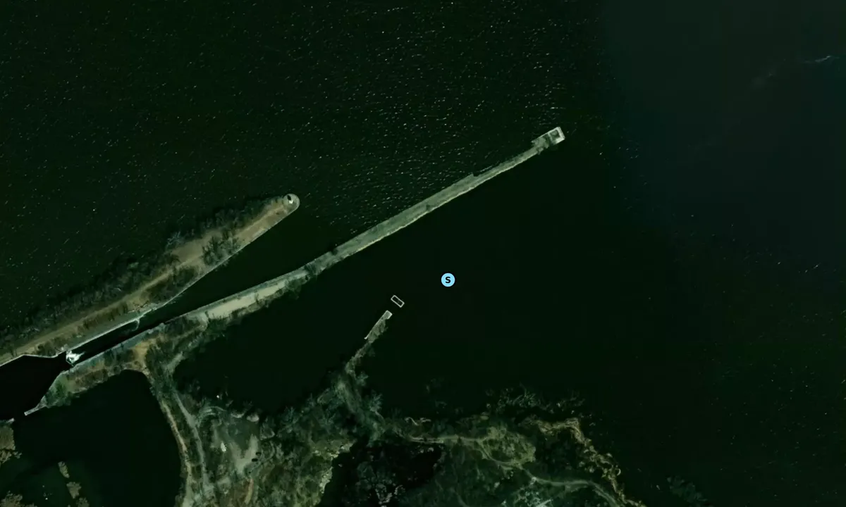 Satelite image of Soulange Canal Entrance (Snake Harbour)