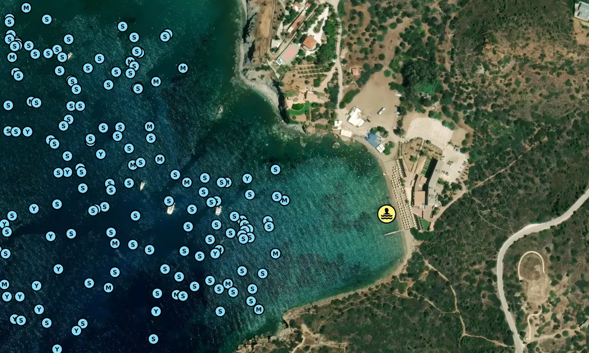 Satelite image of Sounio Bay