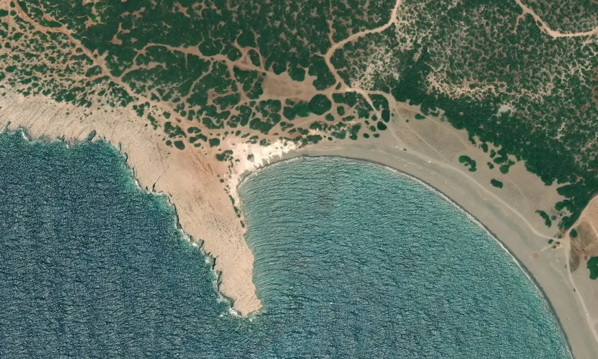 Satelite image of South Lara Beach