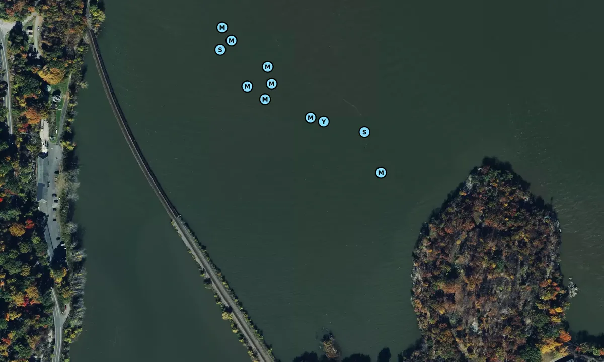 Satelite image of South of the Bear Mountain Dock