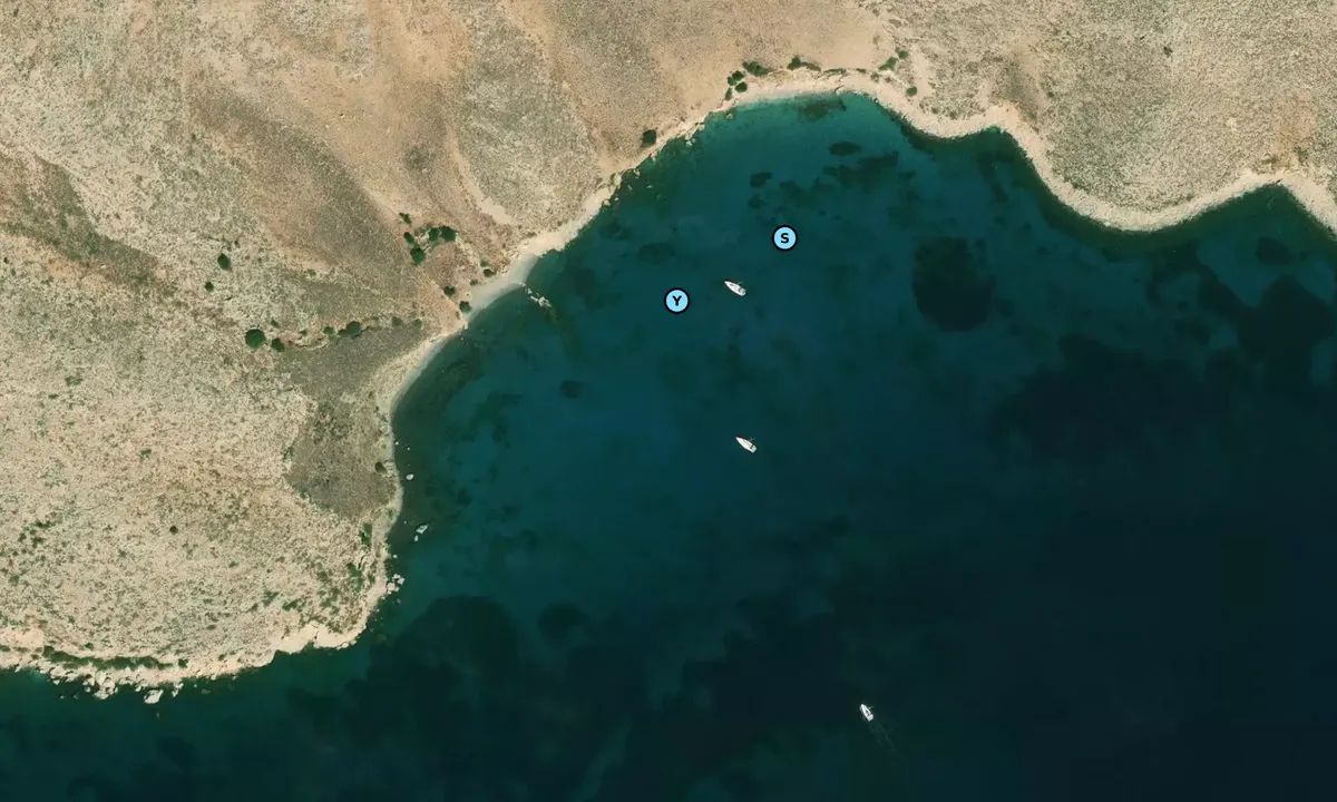 Satelite image of Southern Pserimos/ Zephyr bay