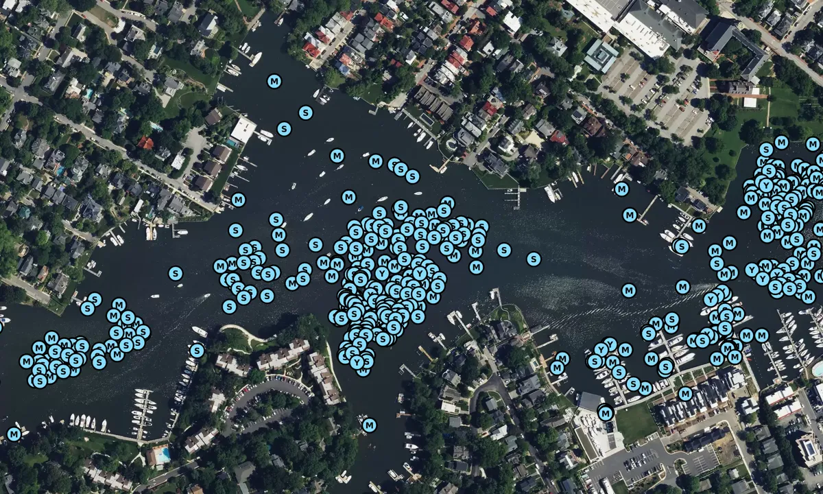 Satelite image of Spa Creek mooring field - 2