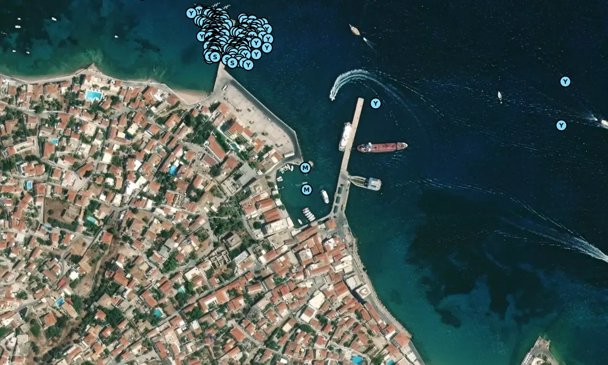 Satelite image of Spetses (Nya hamnen)
