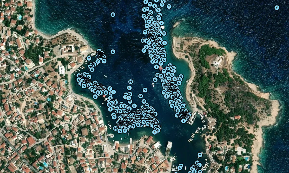 Satelite image of Spetses - Old Harbour