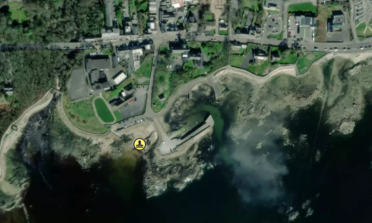 Satelite image of Spiddal old pier