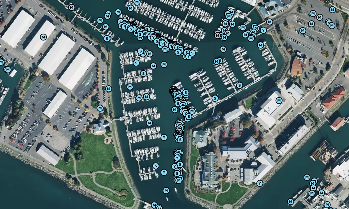 Satelite image of Squalicum Harbor East