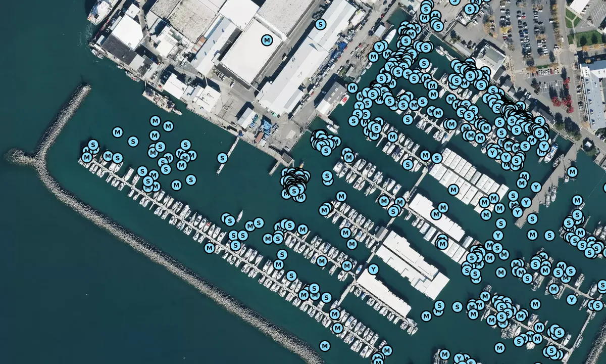 Satelite image of Squalicum Harbor West