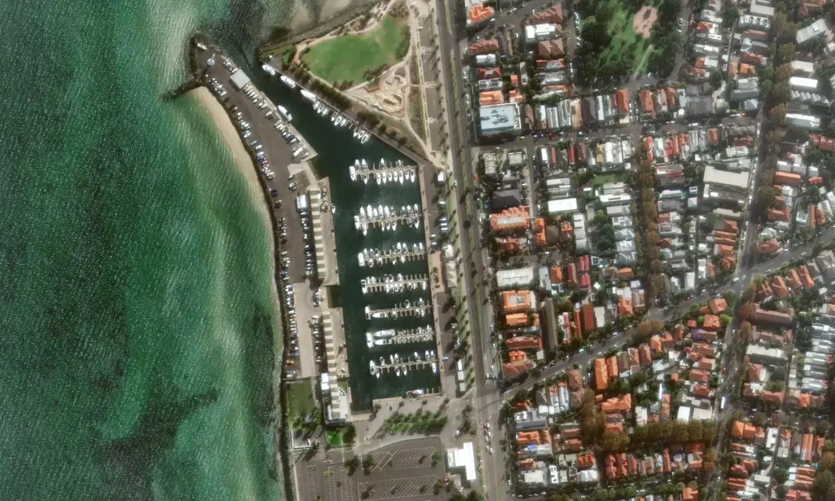 Satelite image of St Kilda Marina