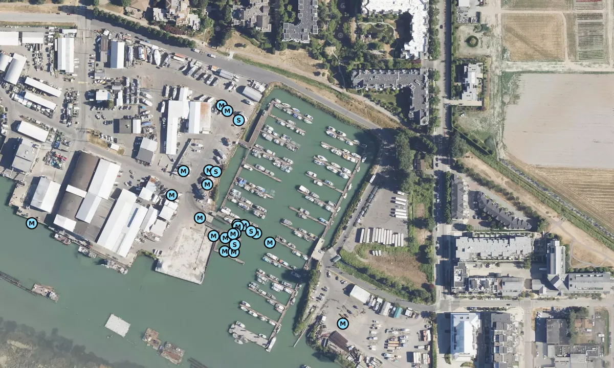 Satelite image of Steveston Harbour