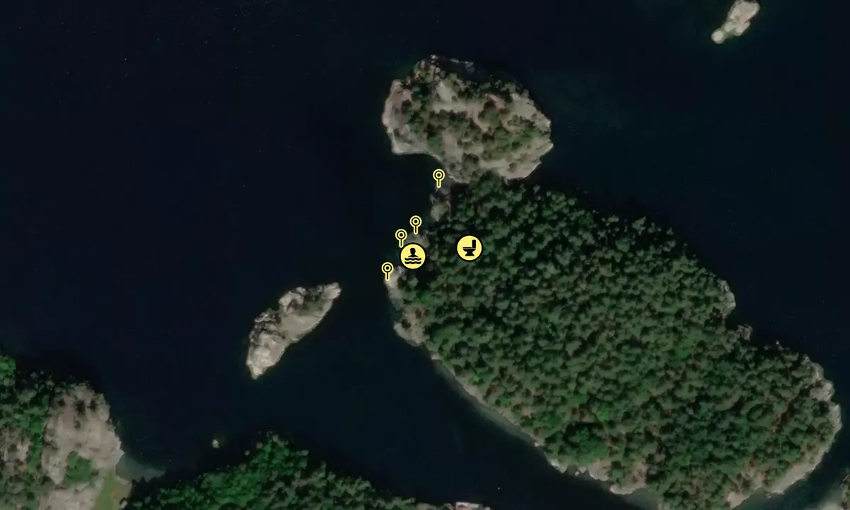 Satelite image of Store Vedderstøholmen. 