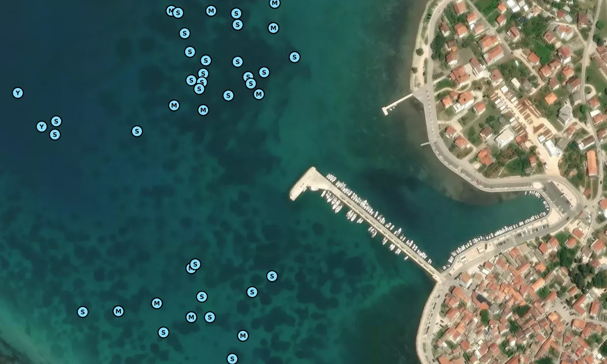 Satelite image of Sukošan (publicly opened docking)
