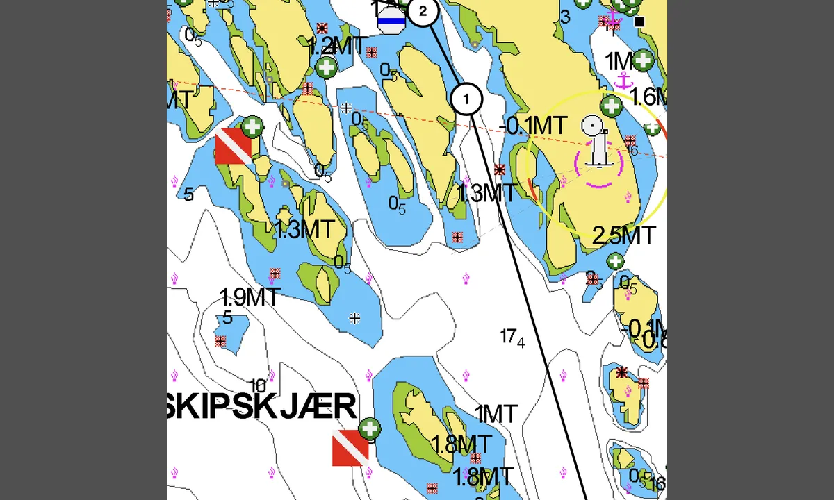 Svenner/Rørvika: Innseiling.