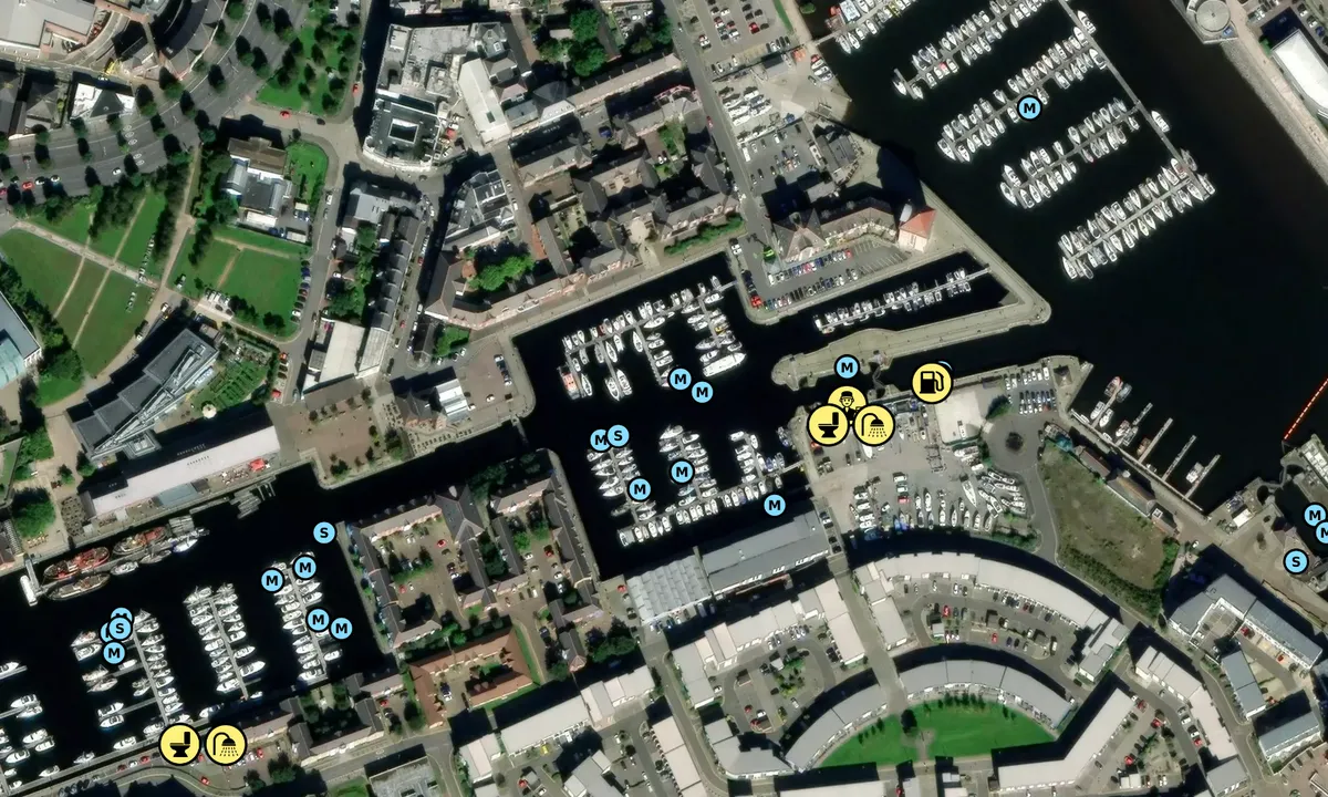 Satelite image of Swansea Marina - Wales