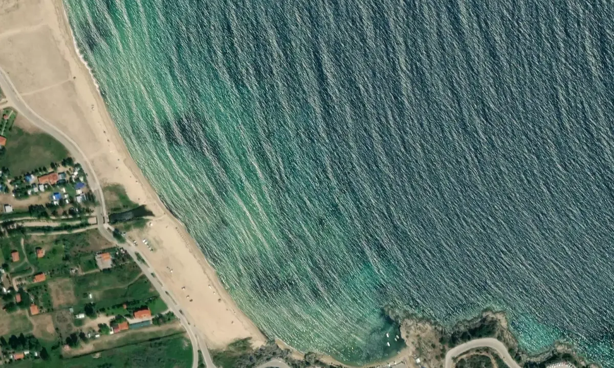 Satelite image of Sykias Beach