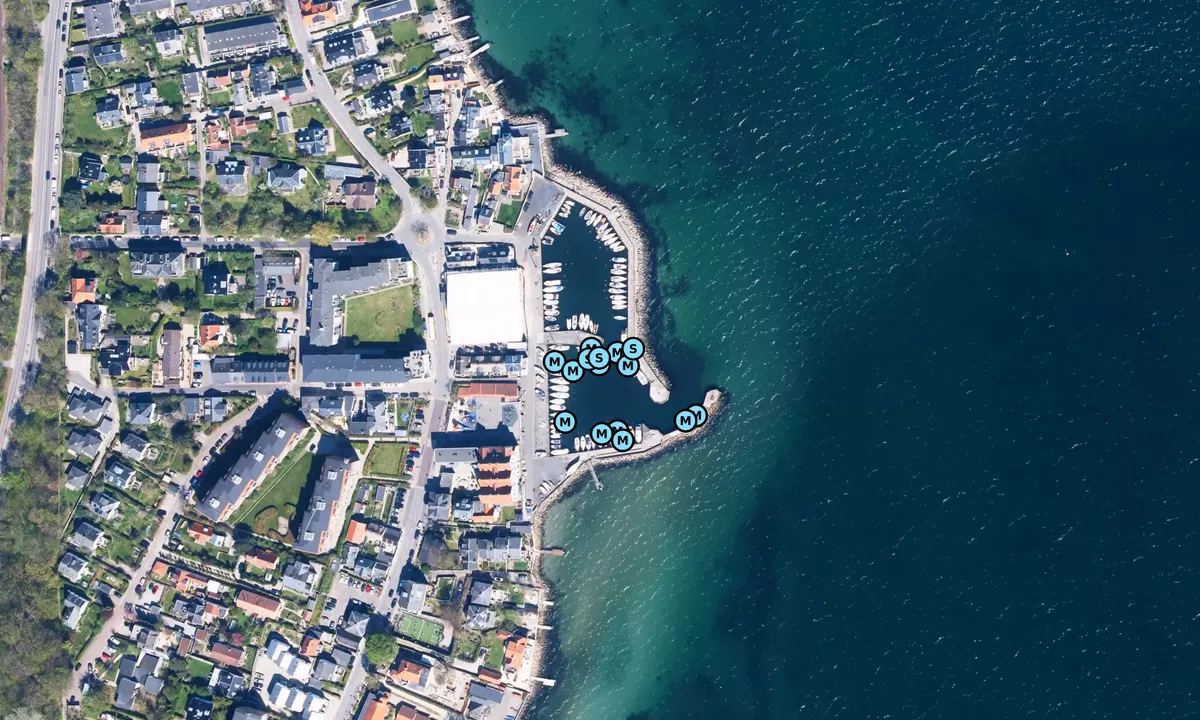 Flyfoto av Taarbæk Havn