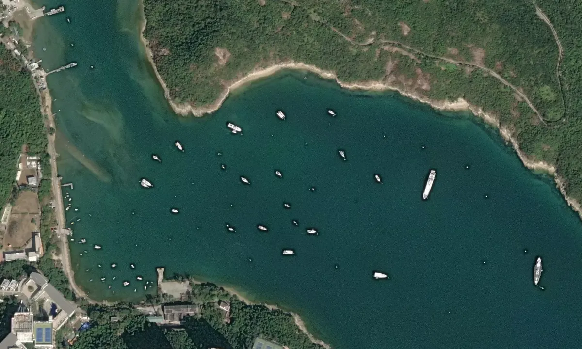 Satelite image of Tai Tam Harbour