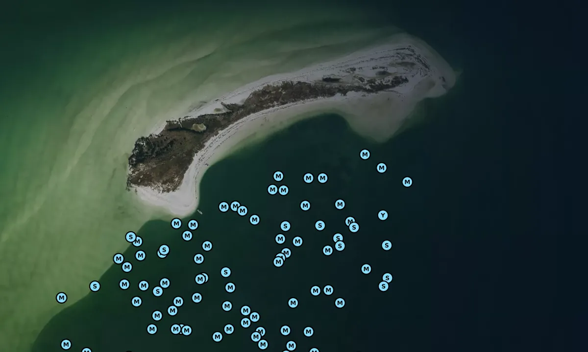 Satelite image of Three Rooker Island North tip