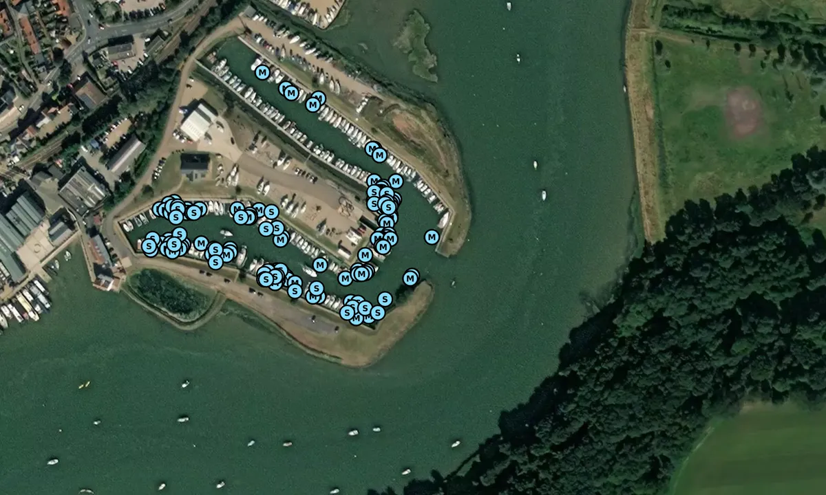 Satelite image of Tidemill Yacht Harbour - Woodbridge