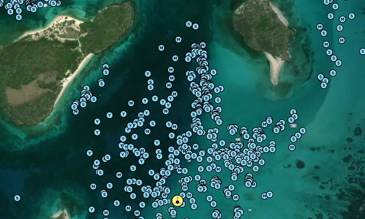 Satelite image of Tobago Cays National Park