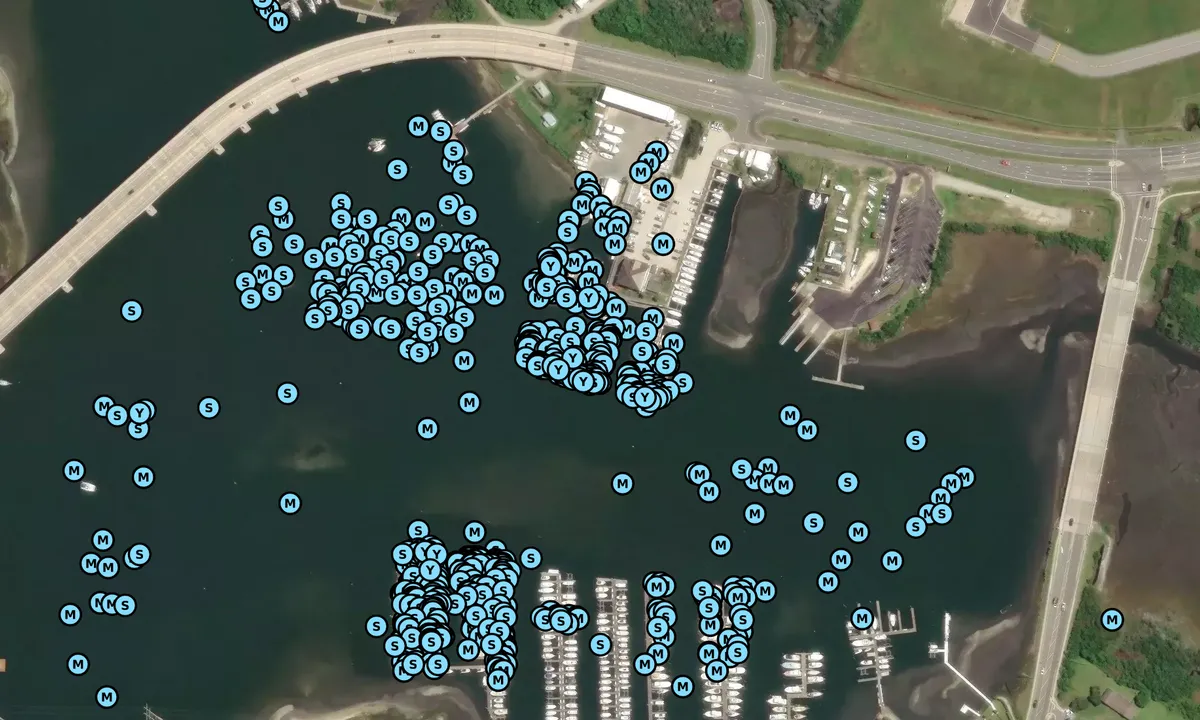 Satelite image of Town Creek Marina