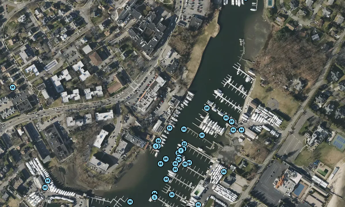 Satelite image of Town Dock Marina owned by Imperial Yacht Club