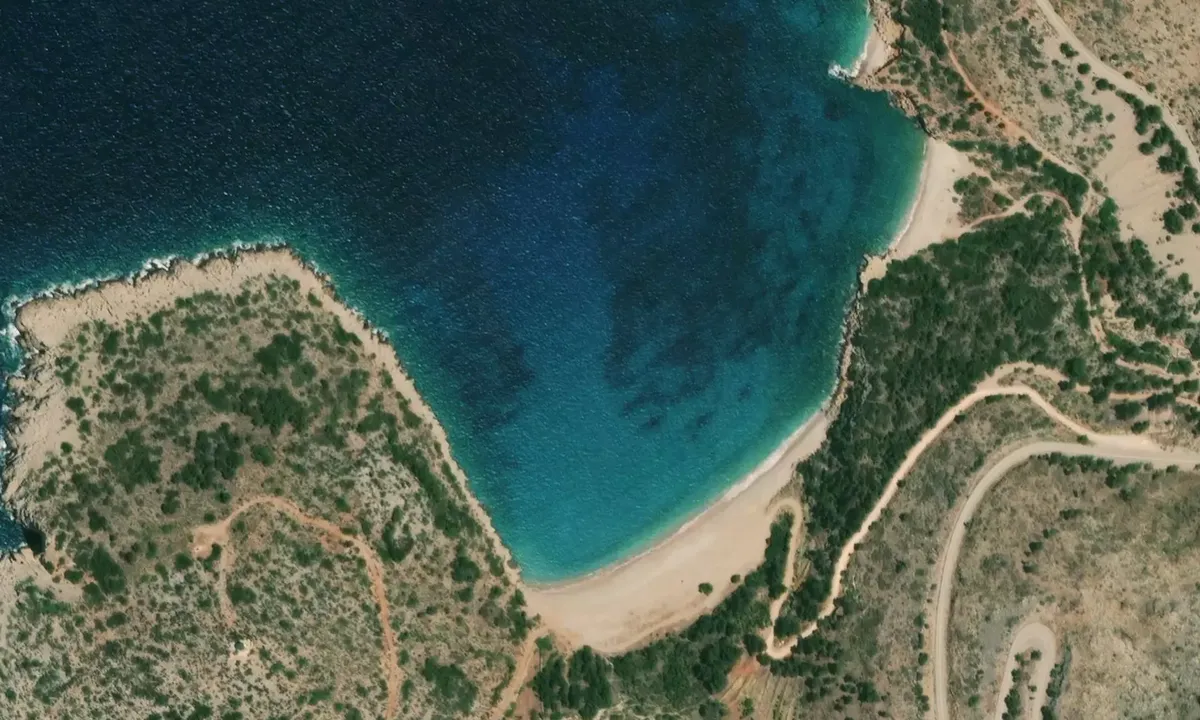Satelite image of Trachili Beach