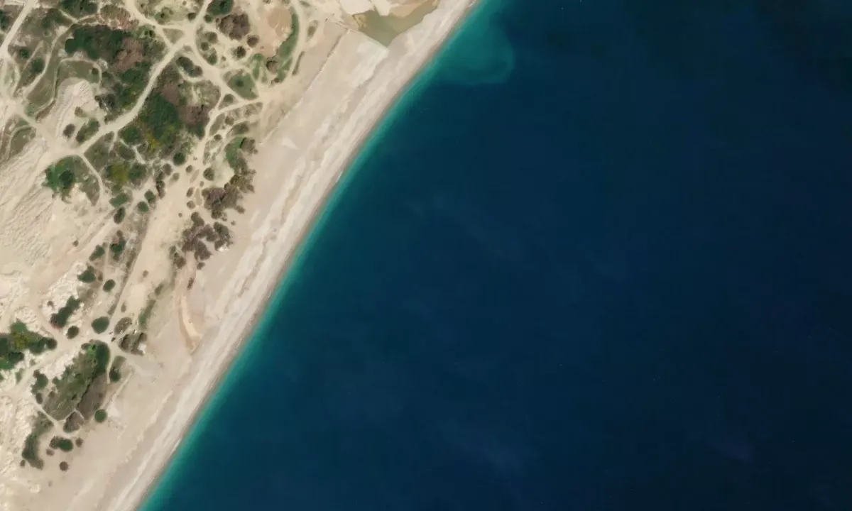 Satelite image of Traganou Beach