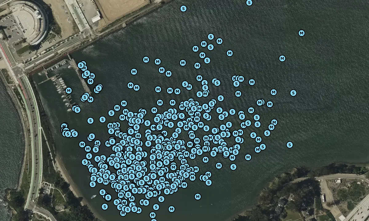 Satelite image of Treasure Island