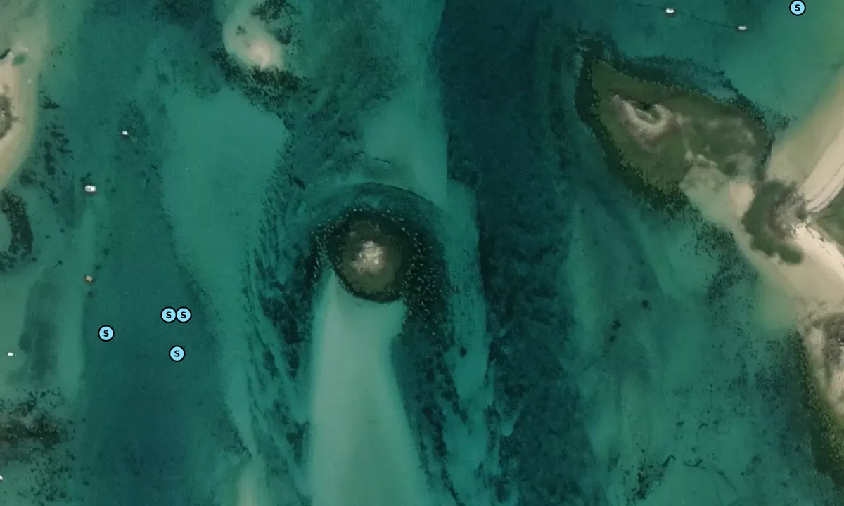 Satelite image of Tresco (visitor moorings)