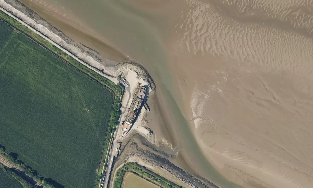 Satelite image of TSS DUKE OF LANCASTER (Mostyn Funship)