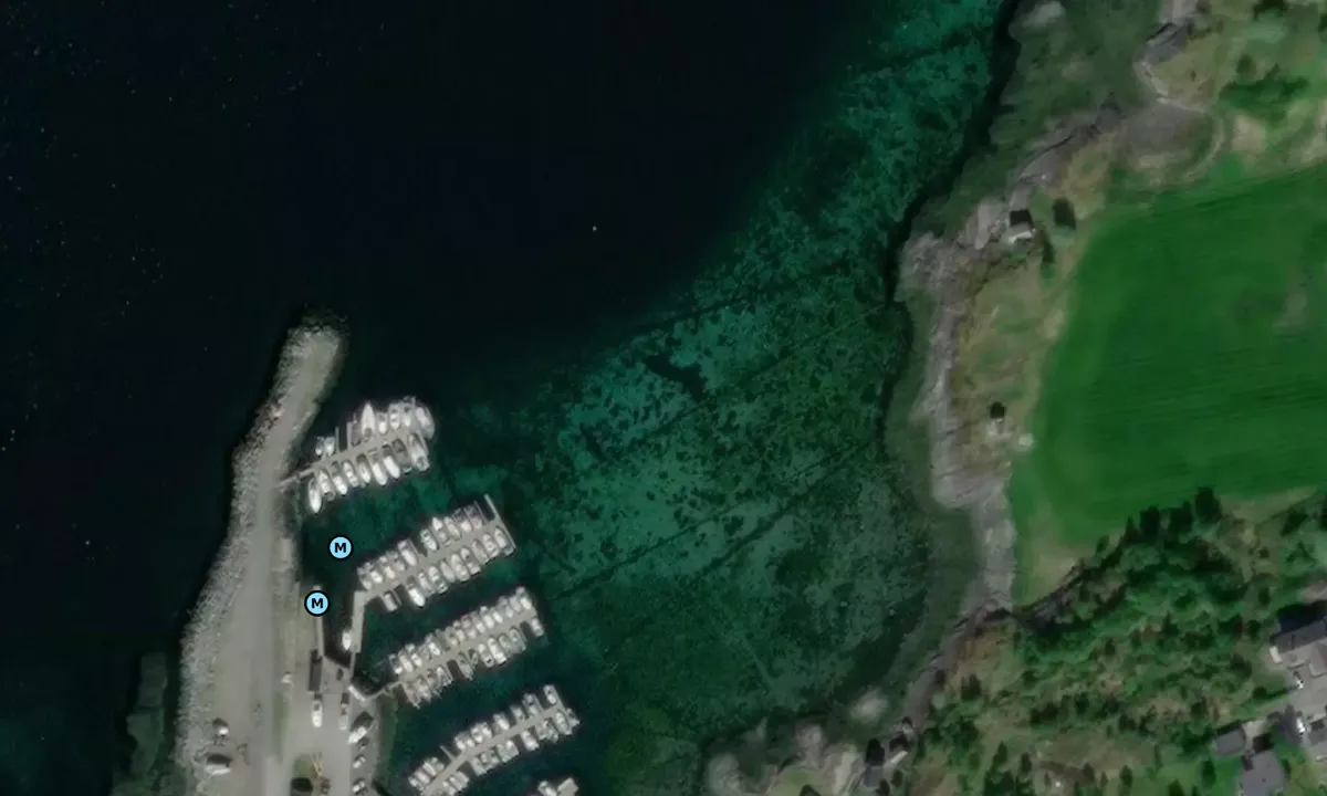 Satelite image of Tverlandet Båtforening