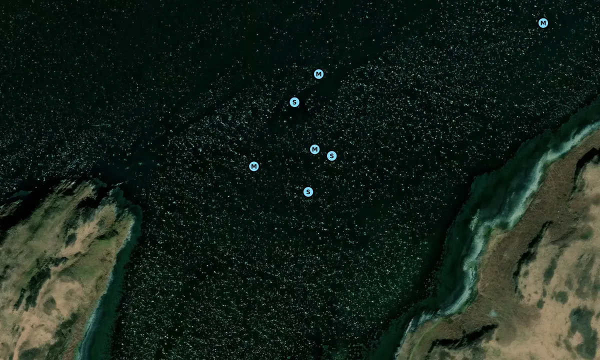 Satelite image of Upper Loch Tarbert, Jura, South Anchorages
