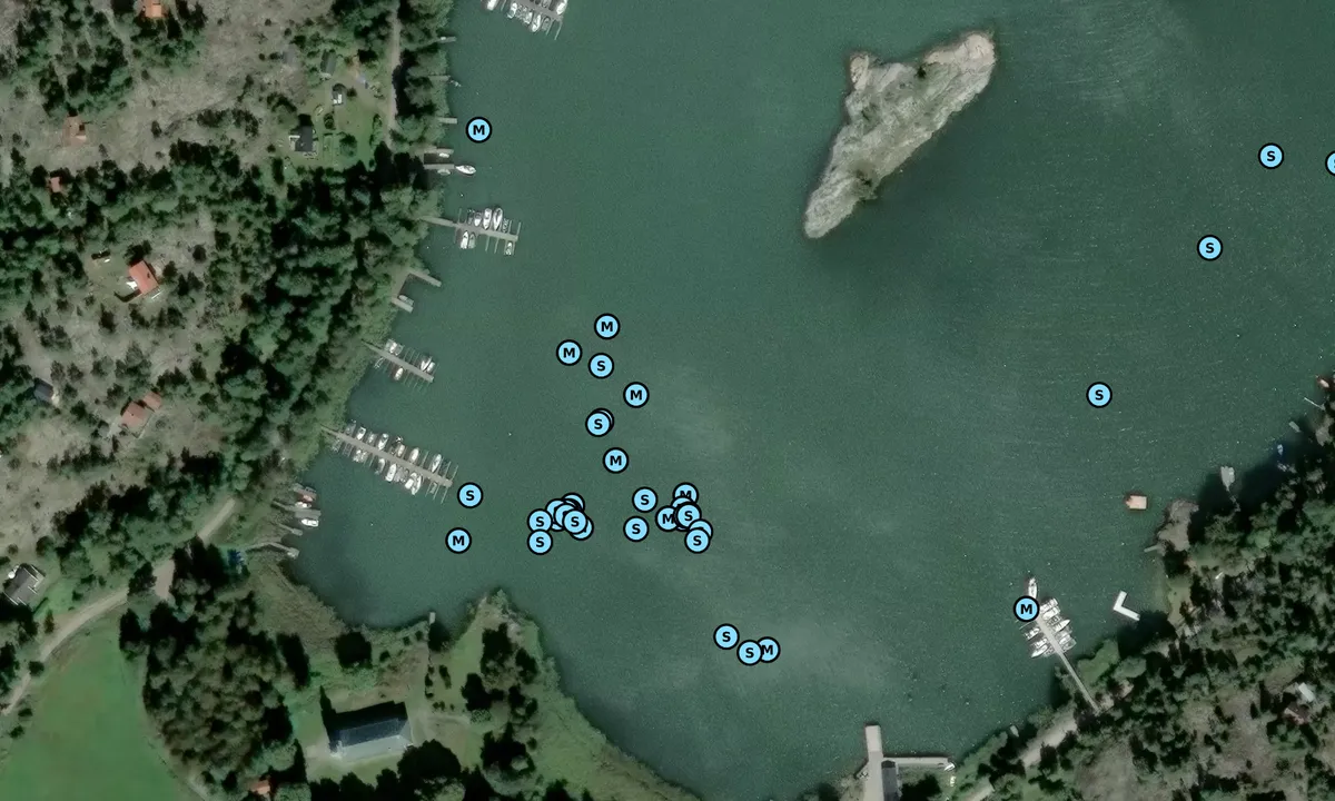Satelite image of Utö - Kyrkviken - SXK Stockholm bouy