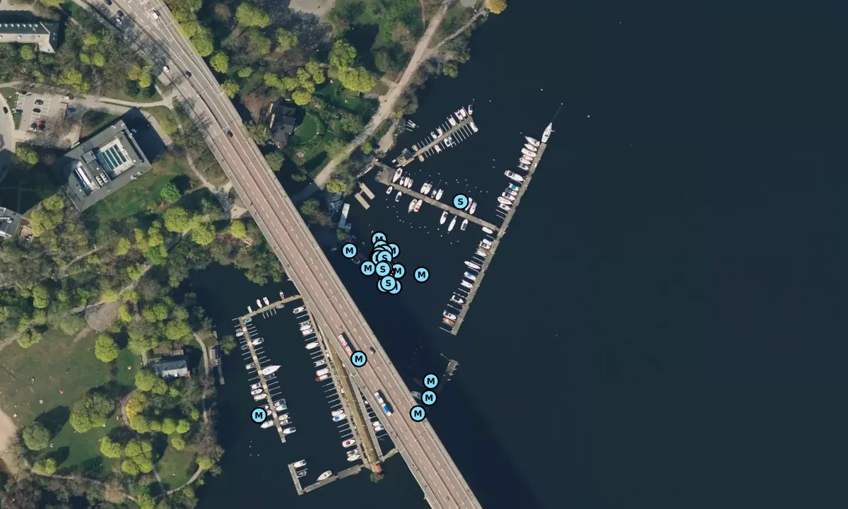 Satelite image of Västerbrohamnen Gästhamn