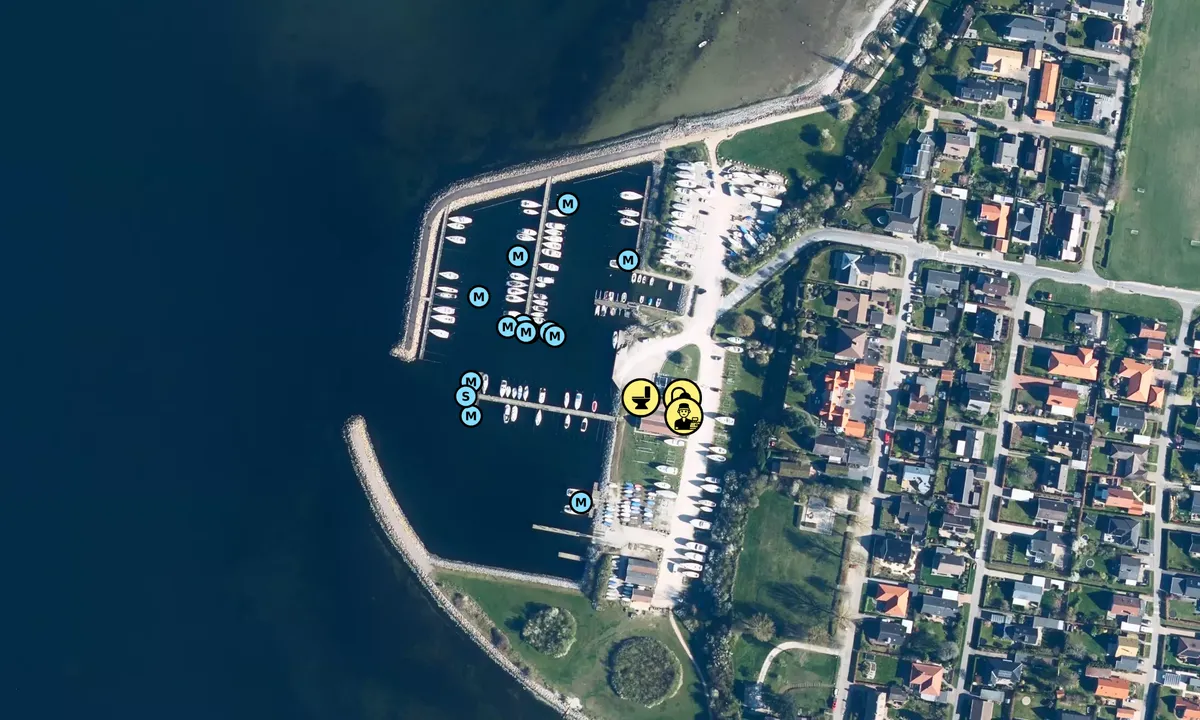 Flyfoto av Veddelev Lystbådehavn