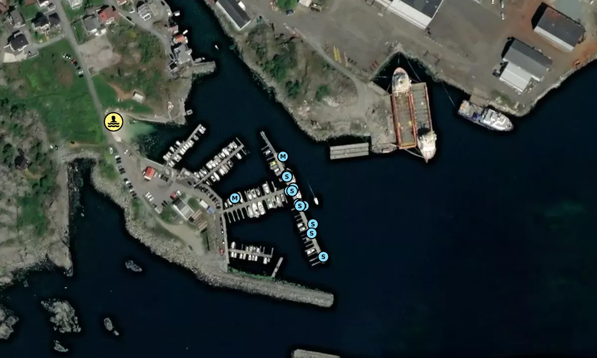 Satelite image of Vigane Båtklubb gjestehavn