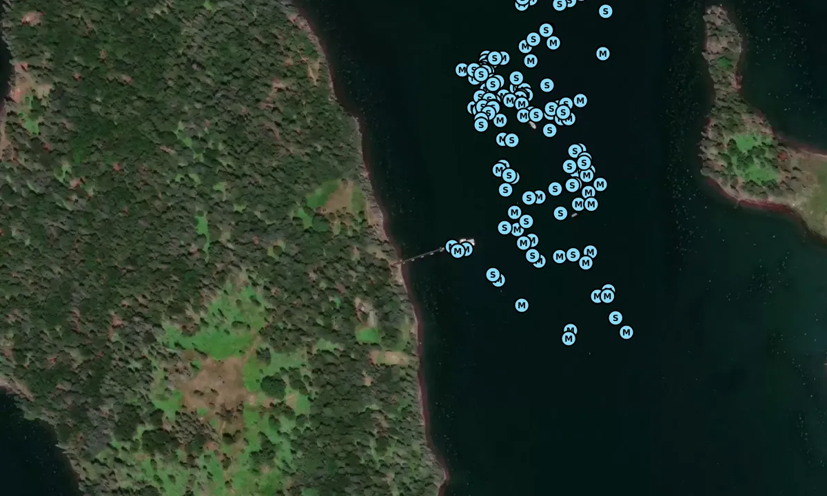 Satelite image of Warren Island State Park