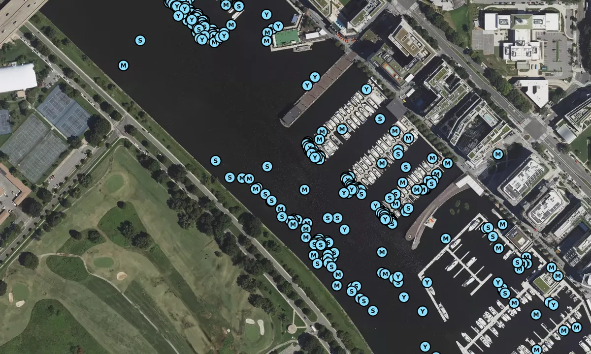 Satelite image of Washington Channel (moorings only)
