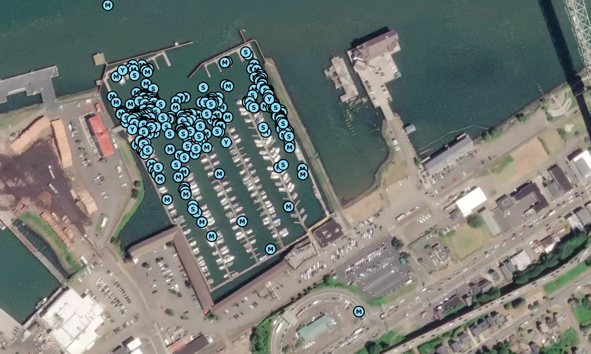 Satelite image of West Mooring Basin