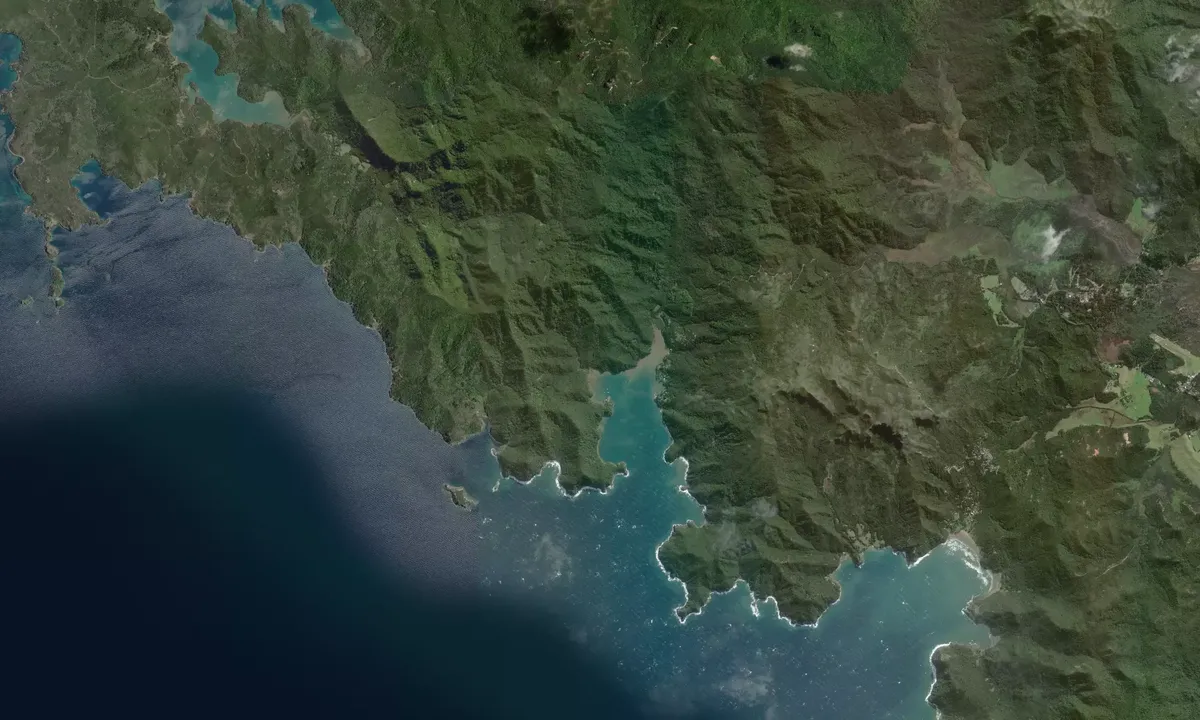 Flyfoto av Whangaparapara
