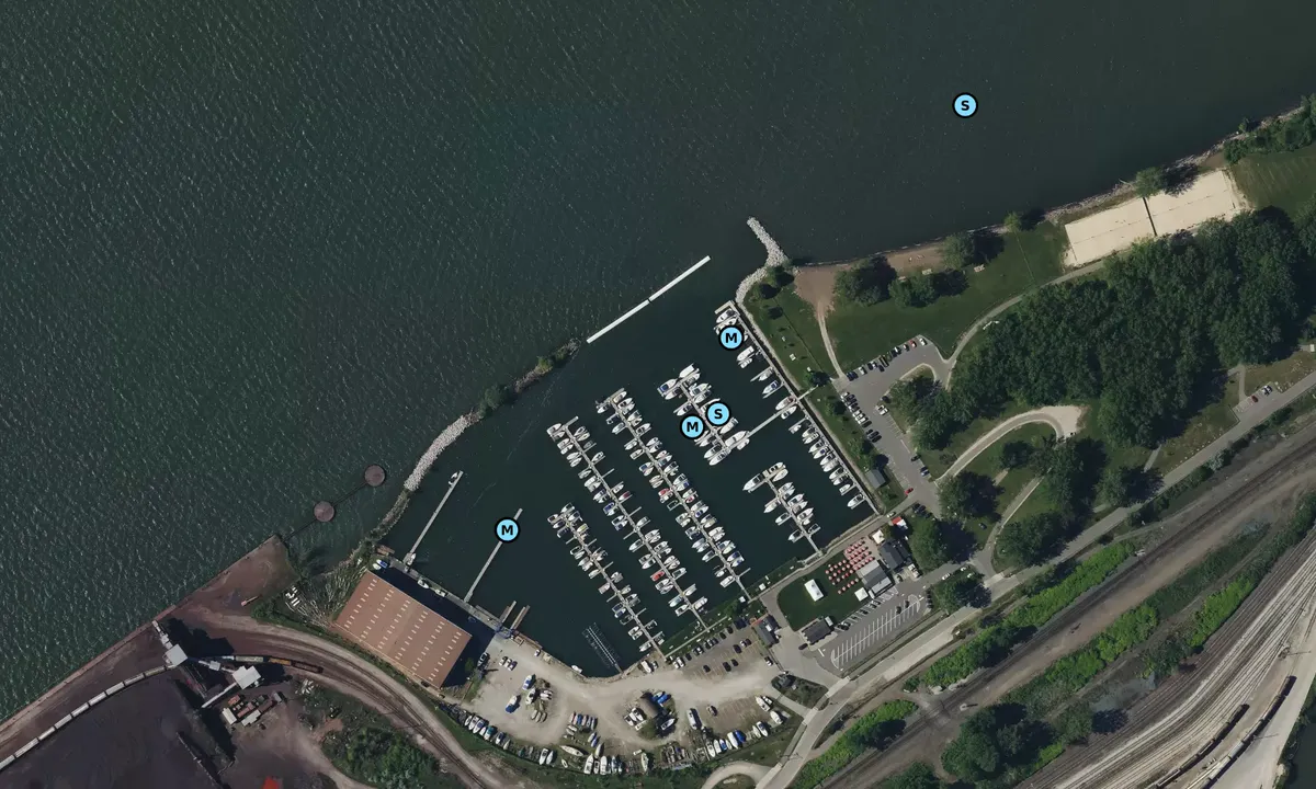 Satelite image of Whiskey Island Marina